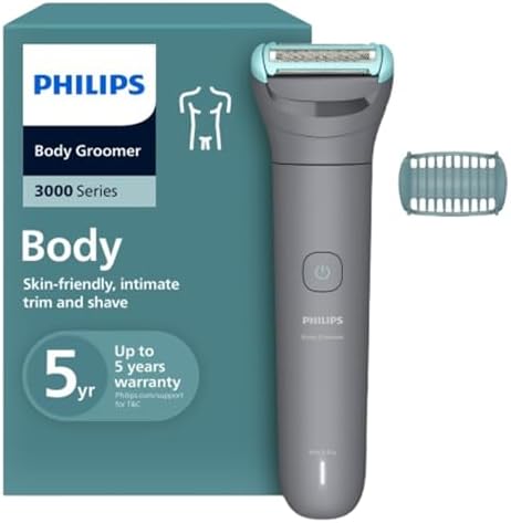 Philips Body Groomer BG3470/15 | Trim & shave body hair & balls | 100% showerproof | Skin-friendly | 2mm comb | 60 min cordless | Easy to clean