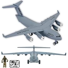 OTONOPI 8.3 Inches Diecast Plane Model Airplane with Army Man Pull Back and Let Go C17 6289 Alloy Transportation Aircraft Military Airbus with Lights and Sounds Toy Gift for Boys and Girls Age 3+