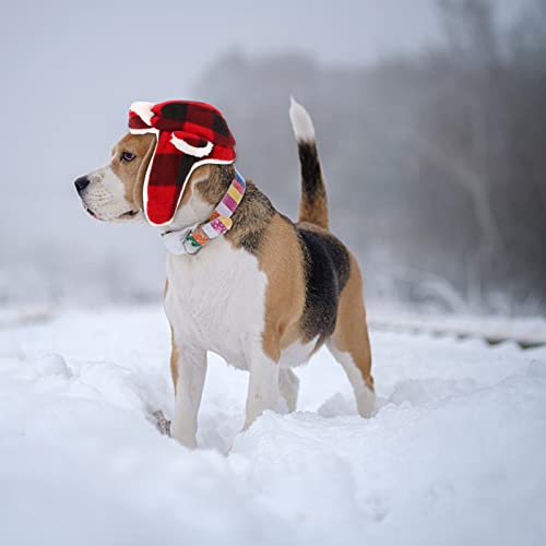 Dog Hats with Earmuffs Pets Warm Adjustable Trapper Hat for Small Medium Dogs - Image 5