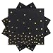 Aneco 60 Pack Black with Gold Dots Paper Napkins Cocktail Napkins with 2 Layers Ideal Gold Party Decorations, Birthday Party Supplies, 5 by 5 Inches