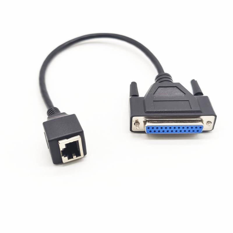 0.98 ft RJ45 to DB25 Female Network Cable, DB25 Female to RJ45 Female Connection Cable 8P8C to DB25 Debugging Cable Network Switch Industrial Control Cable for Switch, Routers, Computers (0.3Meter)