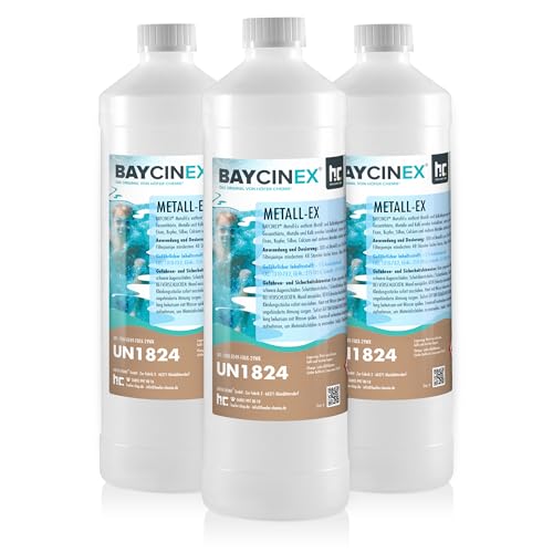 Höfer Chemie 3 x 1 L Metall-Ex für Pool - entfernt Metall - und Kalkablagerungen und senkt die...