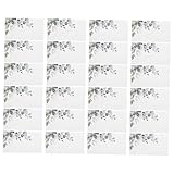 WHAMVOX 100 Faltbare Sitzplatzkarten aus Karton 9 X 10cm mit Grünem Aquarellblatt Motiv Leere Tischkarten für Hochzeit Babyparty und Bankett Personalisierbare Namenskarten für