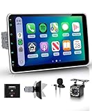 Hodozzy 1 Din RDS Stereo Auto con Schermo Rimovibileile IPS da 10,1