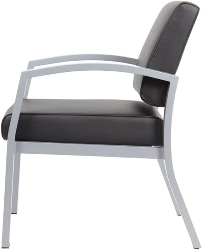 Boss Office Products Conrad Guest/Reception Aluminum Chair in Black