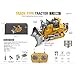 Hmhetay BC1045 1/24RC Bulldozer, 2.4G 11CH Alloy RC Bulldozer with Lights and Sound Effects, Remote Control Gift for Engineering Vehicles