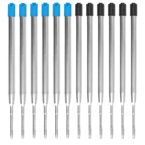 Pack de 12 Recharges pour Stylo à Bille, Cartouche Stylo Bille Compatible avec Format G2, Écriture Bleue et Noire, Largeur de Trait 0,5 mm, Cartouche Stylo...