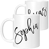 Personalized Coffee Mug Set of 2, 11 oz Custom Mugs for Couples with Name/Text - Ceramic Coffee Cups, Custom Wife Husband Mugs, Mr & Mrs Coffee Mug Set - Wedding Gifts