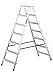 Produktbild DRABEST Klapptritt Alu Leiter Klappbar Beidseitig 2x7 Stufen Trittleiter bis 150 kg Belastbar Haushaltsleiter