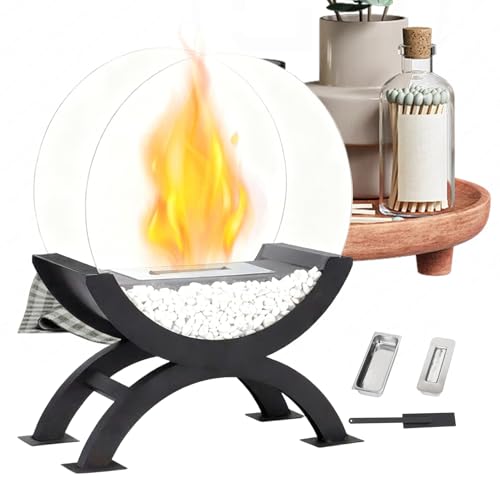 Pozo De Fuego De Mesa | Pozo De Fuego Al Aire Libre | Pozzo De Fuegoo Portátil | Chimenea Desmontable Portátil Reutilizable con Calefacción De Llama Real | para Jardín, Césped, Interior, Mesita De