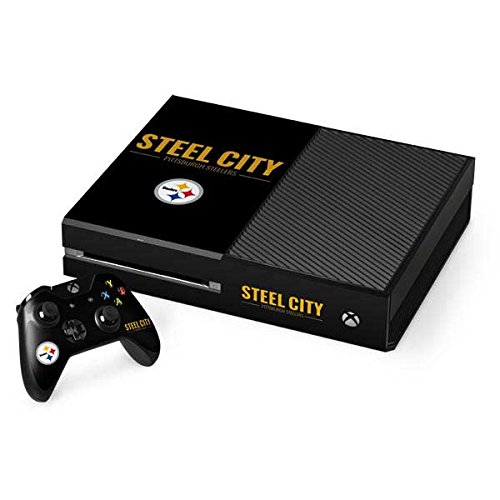 Skinit Decal Gaming Skin Compatible with Xbox One Console and Controller Bundle - Officially Licensed NFL Pittsburgh Steelers Team Motto Design