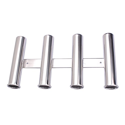 image for Hoffen Wall-Mounted 316 Stainless Steel Rod Holder 4 Tube Fishing Pod 