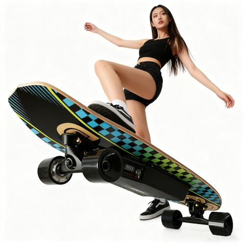 ZEEKYFOR Electric Skateboards for Adults with Remote Control & Cruise Control, Electric Longboard for Parks/Squares/Roads, 150kg/330lb Load, 4-Speed 7000mAh