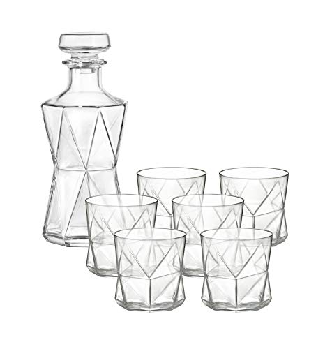 Flash Deals - 60% OFF Bormioli Cassiopea Whiskey Set (Decanter + Rocks), 28.75 oz/11.25 oz, Clear