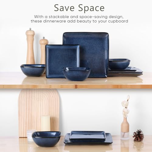 Herogo-12-Pieces-Square-Stoneware-Dinnerware-Set-Service-for-4-Dinner-Plates-and-Bowls-Sets-Double-Reactive-Glaze-Dishes-Set-for-Kitchen-Scratch-Resistant-Dishwasher-Safe-Starry-Blue