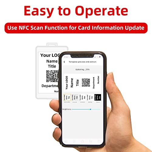 Hipoink Price Tags Electronic Badges Tags, Android Nfc Labels Employee Student Badge Customize Id Badge, No Need Of Battery（Foldable Bracket & Hook) #TOP3