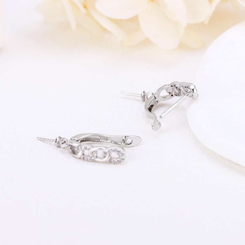 Sterling Silver Twisted CZ Hoop Earring Fitting for DIY Jewelry Making image 4