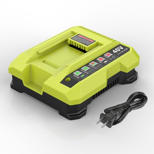 Cargador Ryobi de 40 V OP401 para mantener el cortacésped listo con baterías OP4026 y OP4060