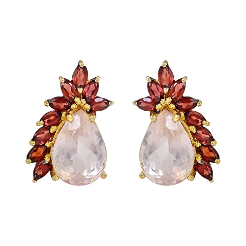 Boucles d'oreilles quartz rose contre le teint terne bijou éclat argent 925