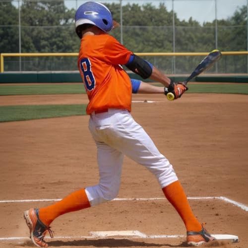 COUVER Mens Knee High Sports Athletic Baseball Softball Bottom-Cushioned Socks, 1 Pair4