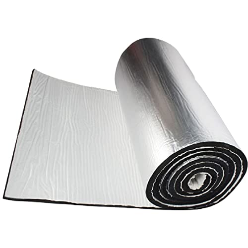 Zijmat Hood Liner Heat Shield 32" X 54" X .62" Thick Self-Adhesive Automotive Insulation Foam Sound Deadening Mat- Aluminum Foil Face #TOP3