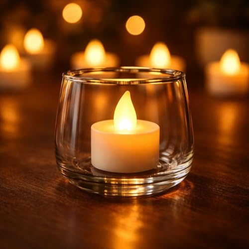 Image of SATYAM KRAFT 48 Pcs LED Tea Light Candles | Flameless, Smokeless Diyas | Decorative Acrylic Candles for Home Decor, Birthday, Valentine's Day, Wedding, Festival Gifting