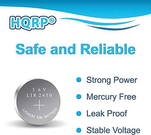Hqrp 5-Pack Lir-2450 3.6-Volt Li-Ion Rechargeable Cell Battery #TOP1