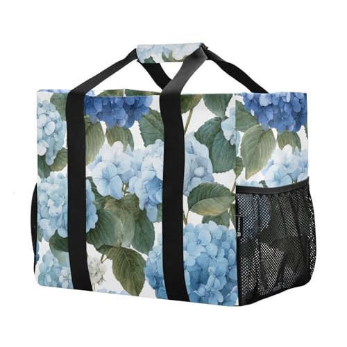 Beautiful Hydrangea Flowers Pattern Beach Tote Pool Bags for Women Ladies Large Waterproof Gym Tote Carry On Bag for Weekender Swim Gym Shopping Travel Daily Bag2
