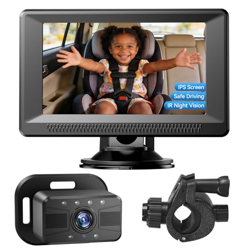 Baby Car Camera HD 1080P - Car Baby Monitor with Night Vision, Adjustable View Angle, Easy Installation, Anti-Glare Display, Rear Seat Monitoring for Kids & Infants