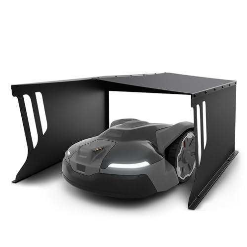 Universal Mähroboter Garage, Metall Dach Carport für Rasenmäher, Überdachung Unterstand Rasenmähroboter Regenschutz, Witterungsbeständig Rostfrei Sonnenschutz, 78 x 61 x 31 cm, Schwarz Universal Mähroboter Garage, Metall Dach Carport für Rasenmäher, Überdachung Unterstand Rasenmähroboter Regenschutz, Witterungsbeständig Rostfrei Sonnenschutz, 78 x 61 x 31 cm, Schwarz