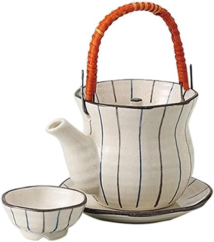 Set of 10 Shino Tokusa Earthenware Jars (4.9 x 4.1 inches (12.5 x 10.5 cm), 8.5 fl oz (240 cc), 16.2 oz (480 g), Steamed Earthenware