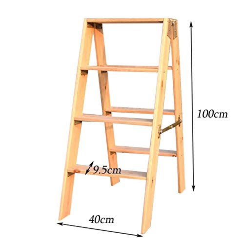 Silla escalera de madera gruesa de 4 escalones con estructura reforzada 4