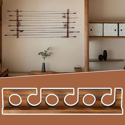 Rangement pour canne à pêche horizontal en bois : support mural de garage