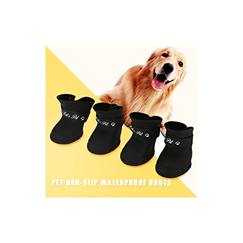 Hongzer Botas impermeáveis de silicone para cães, 4 peças de silicone para animais de estimação, bot