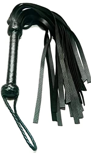 Handmade Genuine Real Cowhide Leather Thick and Hard Tails Black flogger Whip