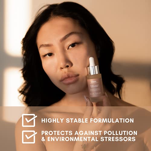 Blue Sage Vitamin C + Rosehip Glow Up Daily Facial Serum | Natural Anti-Aging Skin Care Face Serum - Hyaluronic Acid, Witch Hazel And Glycolic Acid To Smooth, Tighten And Brighten Skin #TOP3