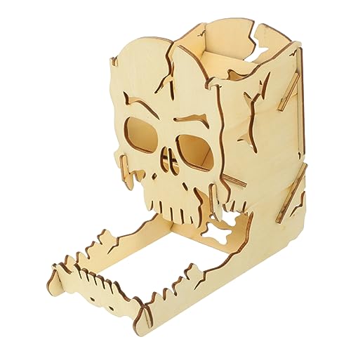 Gogogmee Torre Di Dadi Legno Forma Di Teschio Accessorio Decorativo Per Giochi Da Tavolo Distributore Di Dadi Per Atmosfera Di Gioco Unica e Divertente Perfetta Per e Giochi Di Ruolo