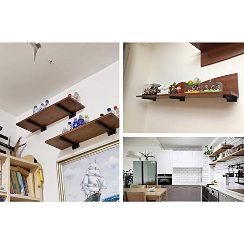 Shelf Brackets 6 Inch, Heavy Duty Floating Shelving Brackets Wall Mounted Metal Shelf Supports Industrial With Screws & Anchors, Hardware Brace For Diy Home Décor / Storage / Farmhouse #TOP6