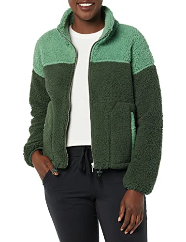 Amazon Essentials Women's Fleece Zip-Up Sherpa Jacket with Stand Neck