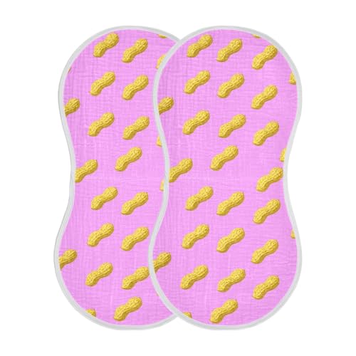 Peanuts Pink Baby Burp Cloths Absorbent Burping Cloths for Babies Cotton Burp Cloth Burp Clothes Rags Baby Washcloths Bibs Towel for Baby Boy Girl Newborn Essentials,2 Pack