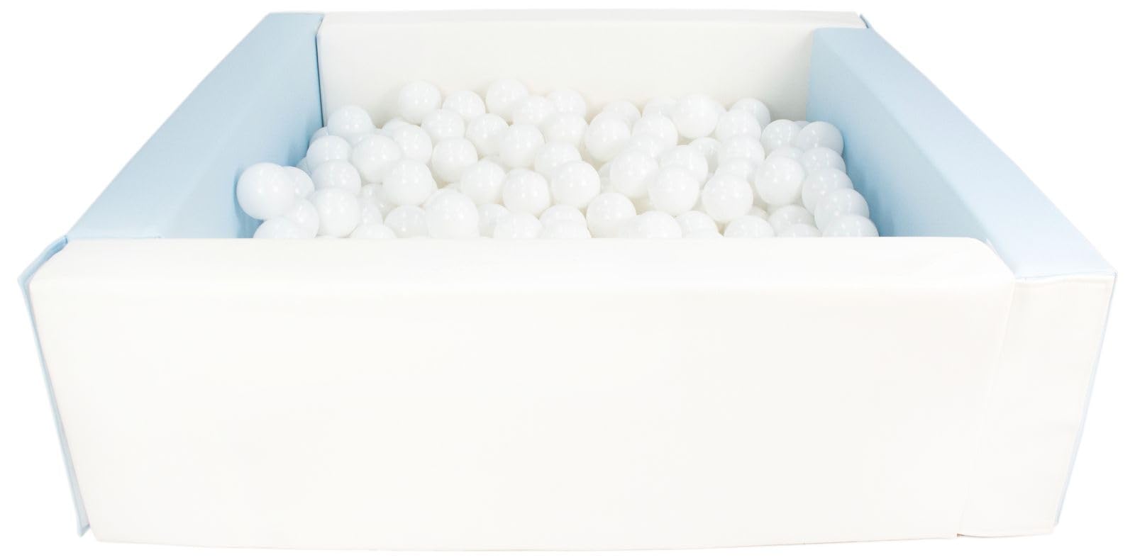 Velinda Soft play ball pit, home ball pit, indoor, outdoor, ball pit + 300 balls (Ball pit/balls colour: white, blue (pastel)/white) โ image 1