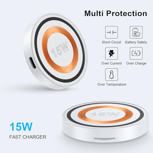 Magnetic Charger for Android Samsung Wireless Charger Fast Charging for Samsung Galaxy S24 Ultra S24+ S24 S23 S22 S21 S20 S10, Magsafe Charger Kickstand for iPhone 17 16 15 Pro Max Plus 14 13 12 - Thumbnail 6