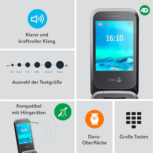 Doro 2800 Klapphandy für Senioren mit 4G und Notruftaste