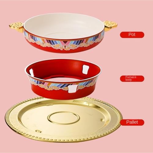 Olla para hot pot de 30 cm color rojo miniatura 7