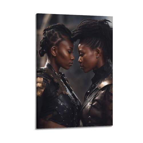 SCHUWEFA Póster decorativo de dos personajes de mujer, lienzo para pared e impresión artística moderna para decoración de dormitorio familiar, 60 x 90 cm