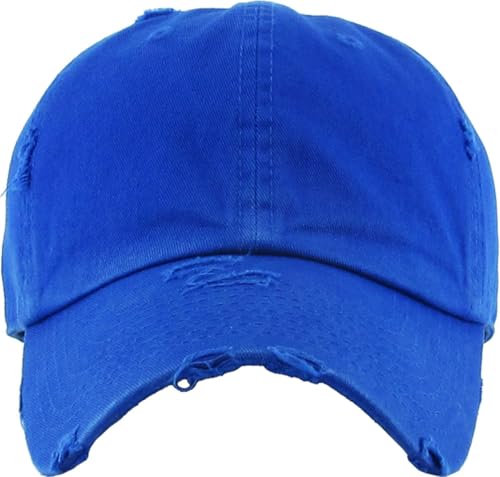 Image of KBETHOS Vintage Washed Distressed Cotton Dad Hat Baseball Cap Adjustable Polo Trucker Unisex Style Headwear