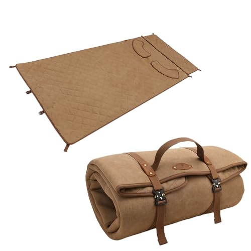 OXPANG Leather Canvas Roll Up Shooting Mat, Padded Traing Shooting Mat for Hunting & Extra Large (Brown)
