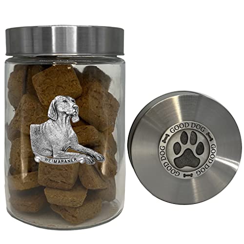 Heritage Pewter Yorkshire Terrier Good Dog Treat Jar - 34 OZ Treat Jar with Airtight Screw-On Lid - Gift for Yorkshire Terrier Owners - Expertly Crafted Pewter Glass