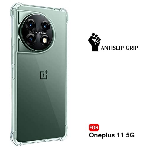 Image of TheGiftKart Crystal Clear Back Cover Case for OnePlus 11 5G | Raised Bumps for Camera & Screen Protection | Ultra Clear Soft Silicone Back Cover Case for OnePlus 11 5G (TPU, Transparent)