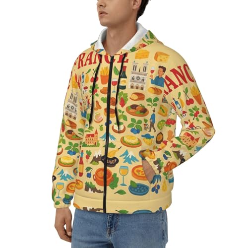 Sweat à capuche pour homme veste zippée coton manches longues - 2